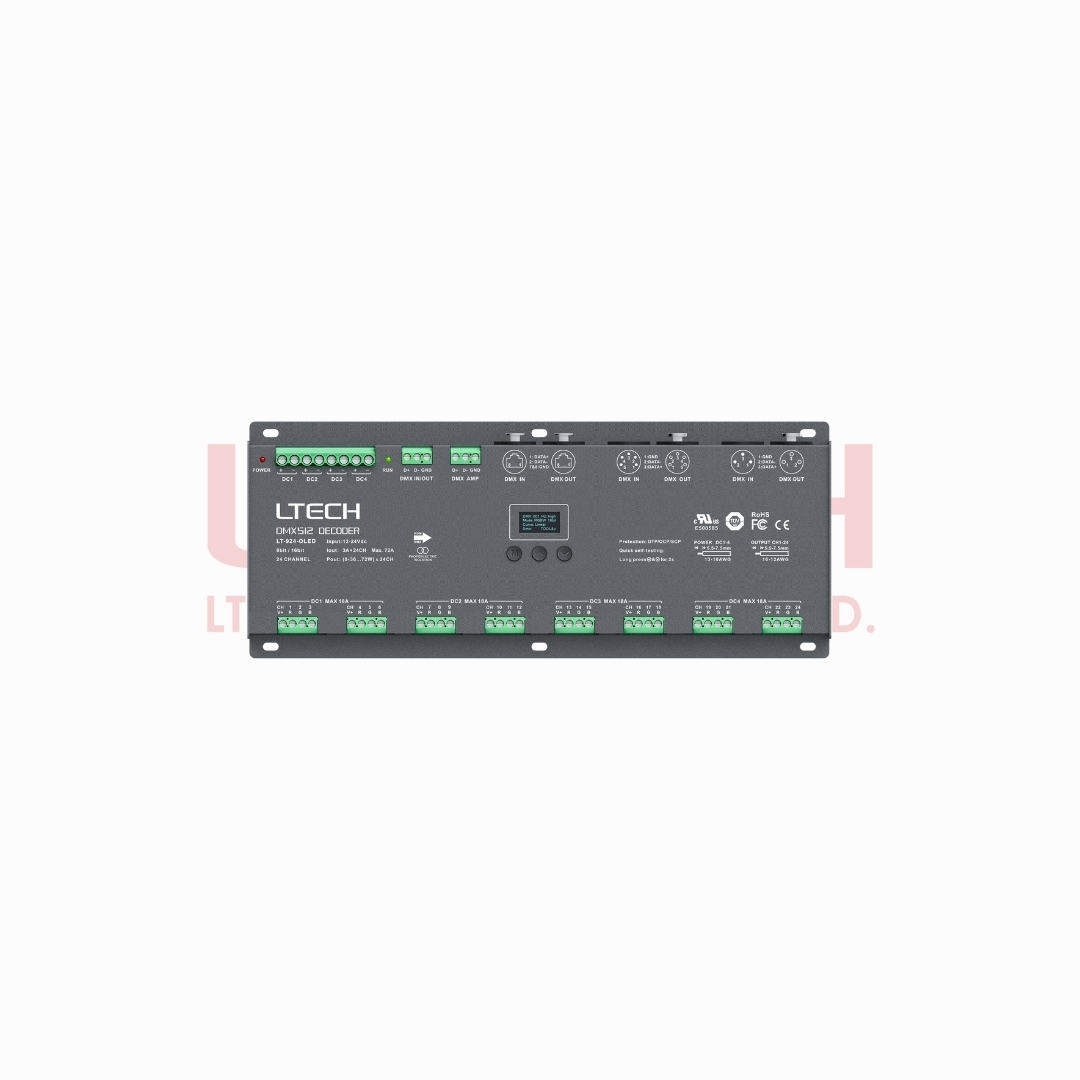 DMX512/RDM Decoder PRO UL, TUV (LT-924-OLED)